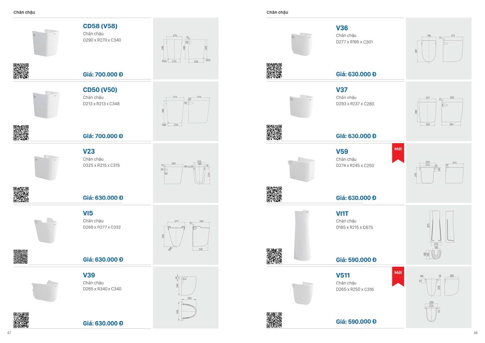 Catalogue và Bảng giá Thiết bị vệ sinh VIGLACERA mới nhất 2025 /Page 24